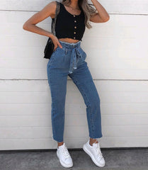 Women’s High-Waisted Washed Plus Size Jeans