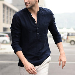Men’s Plaid Turn-Down Collar Shirt
