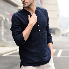 Men’s Plaid Turn-Down Collar Shirt