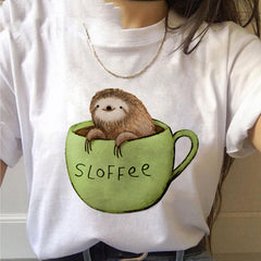 Women’s Kawaii Sloth Printed T-Shirt
