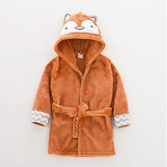 Cartoon Animal Hooded Baby Bathrobe