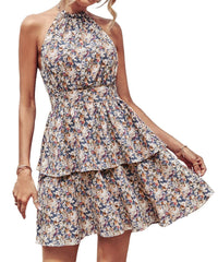 Women’s Boho Halter Backless Summer Dress