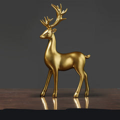 Golden Deer Resin Decorative Sculpture