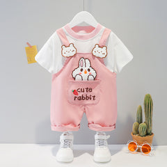 Baby Summer Cartoon Short-Sleeve Overalls