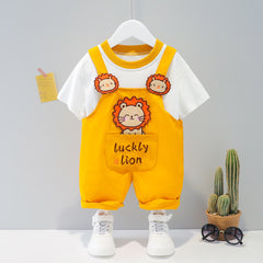 Baby Summer Cartoon Short-Sleeve Overalls