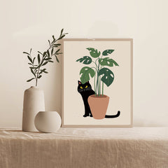 Cute Cartoon Cat Canvas Wall Art