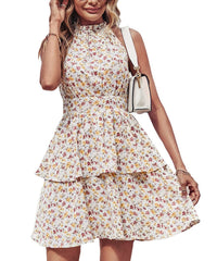 Women’s Boho Halter Backless Summer Dress