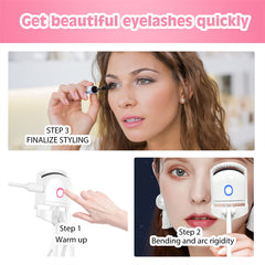 Heated Electric Eyelash Curler with Temperature Control