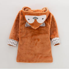 Cartoon Animal Hooded Baby Bathrobe