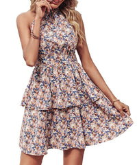 Women’s Boho Halter Backless Summer Dress
