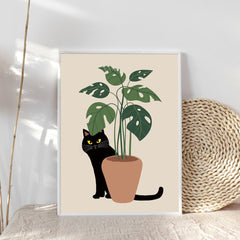 Cute Cartoon Cat Canvas Wall Art