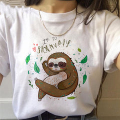 Women’s Kawaii Sloth Printed T-Shirt