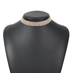 Trendy Full Rhinestone Alloy Necklace