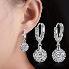 Round Zircon Diamond Ball Earrings