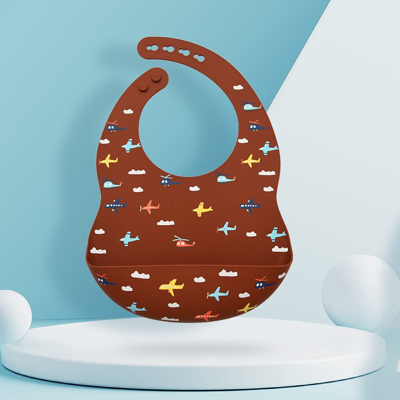 Silicone Baby Feeding Bib with Pocket