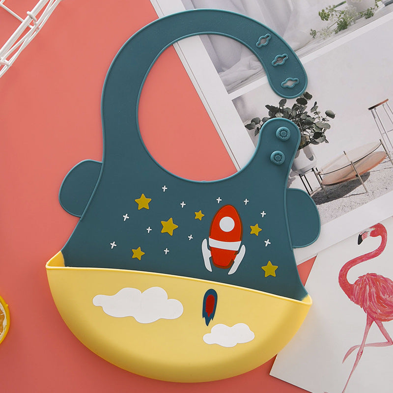 Silicone Baby Feeding Bib with Pocket