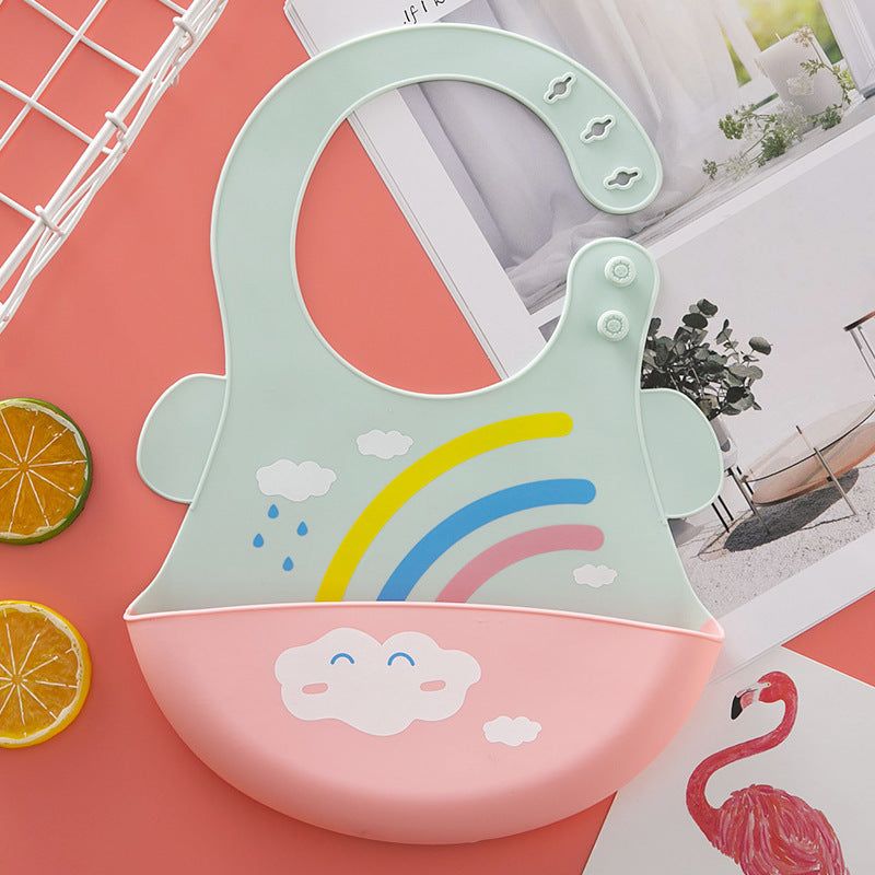 Silicone Baby Feeding Bib with Pocket