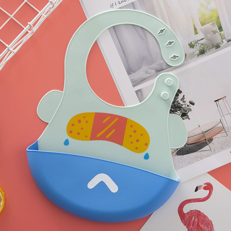 Silicone Baby Feeding Bib with Pocket