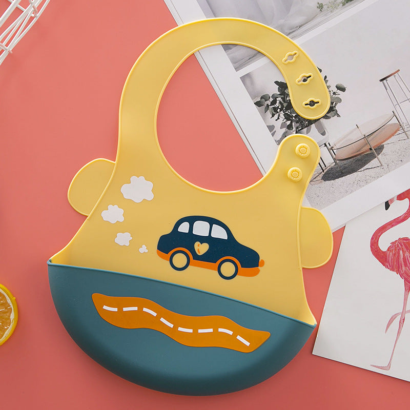 Silicone Baby Feeding Bib with Pocket