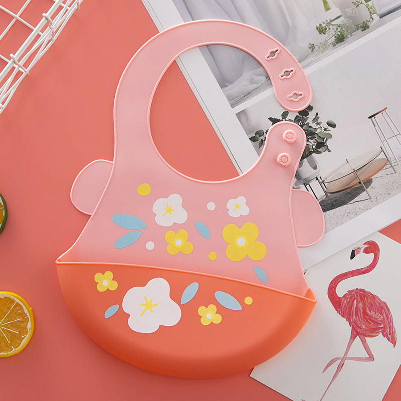 Silicone Baby Feeding Bib with Pocket