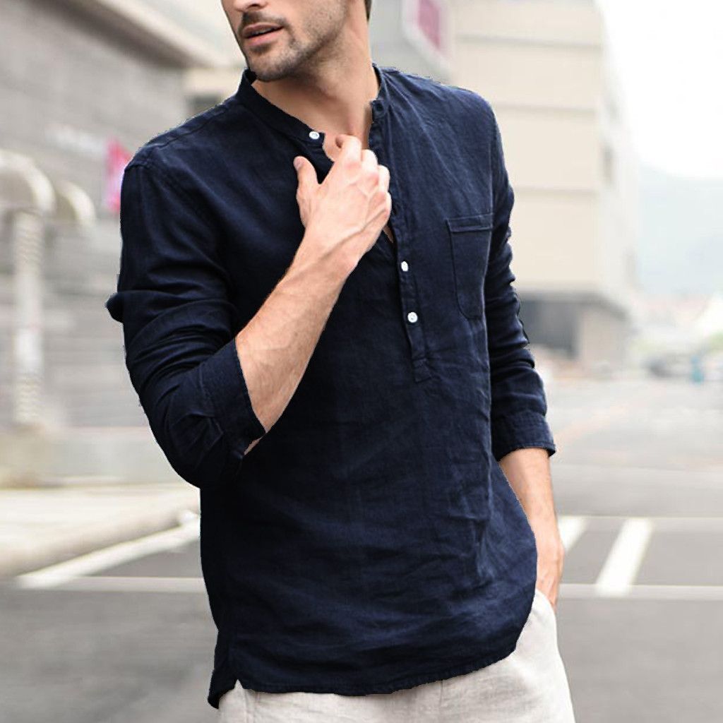 Men’s Plaid Turn-Down Collar Shirt