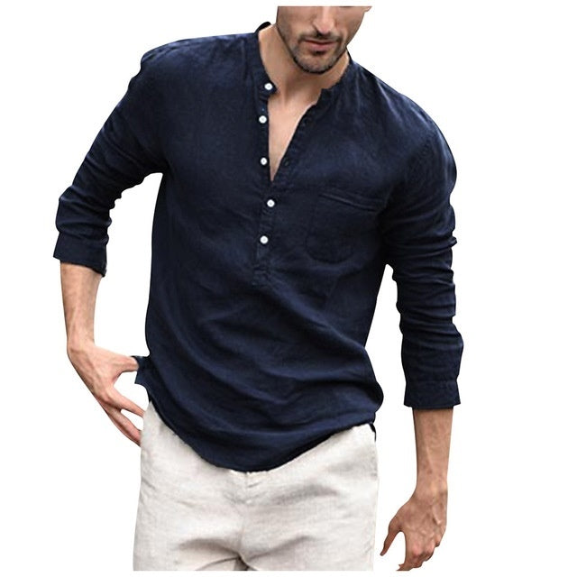Men’s Plaid Turn-Down Collar Shirt