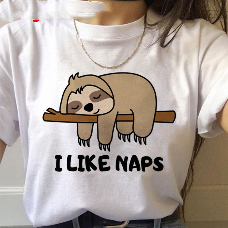 Women’s Kawaii Sloth Printed T-Shirt