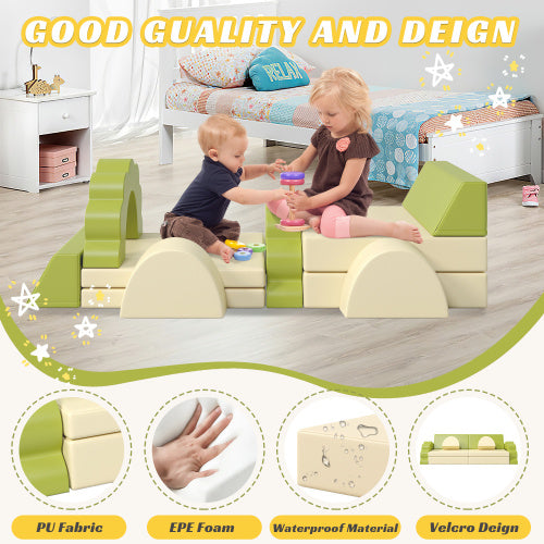 10PCS Kids Couch For Playroom, Baby Climbing And Crawl Foam Play Set, Foam Climbing Blocks Convertible Sofa ,Kids Play Couch, Indoor Climbing Structure For Toddlers, Infant, Kids, Pre-school