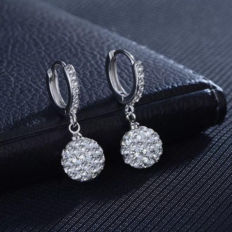 Round Zircon Diamond Ball Earrings