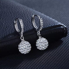 Round Zircon Diamond Ball Earrings