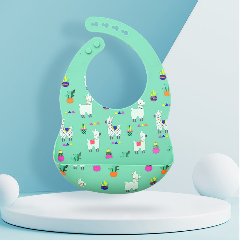 Silicone Baby Feeding Bib with Pocket