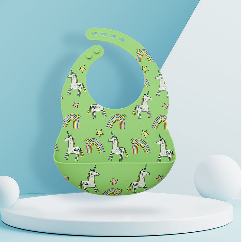 Silicone Baby Feeding Bib with Pocket