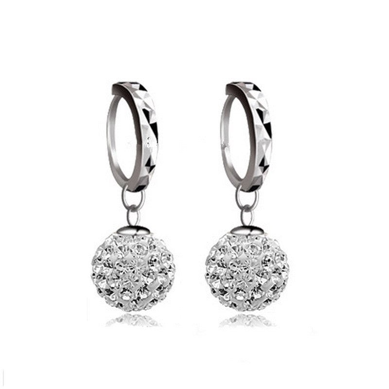 Round Zircon Diamond Ball Earrings