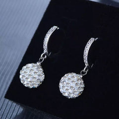 Round Zircon Diamond Ball Earrings