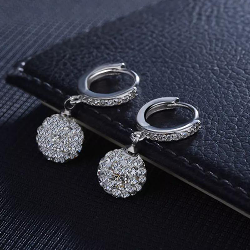 Round Zircon Diamond Ball Earrings