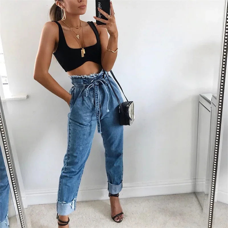 Women’s High-Waisted Washed Plus Size Jeans