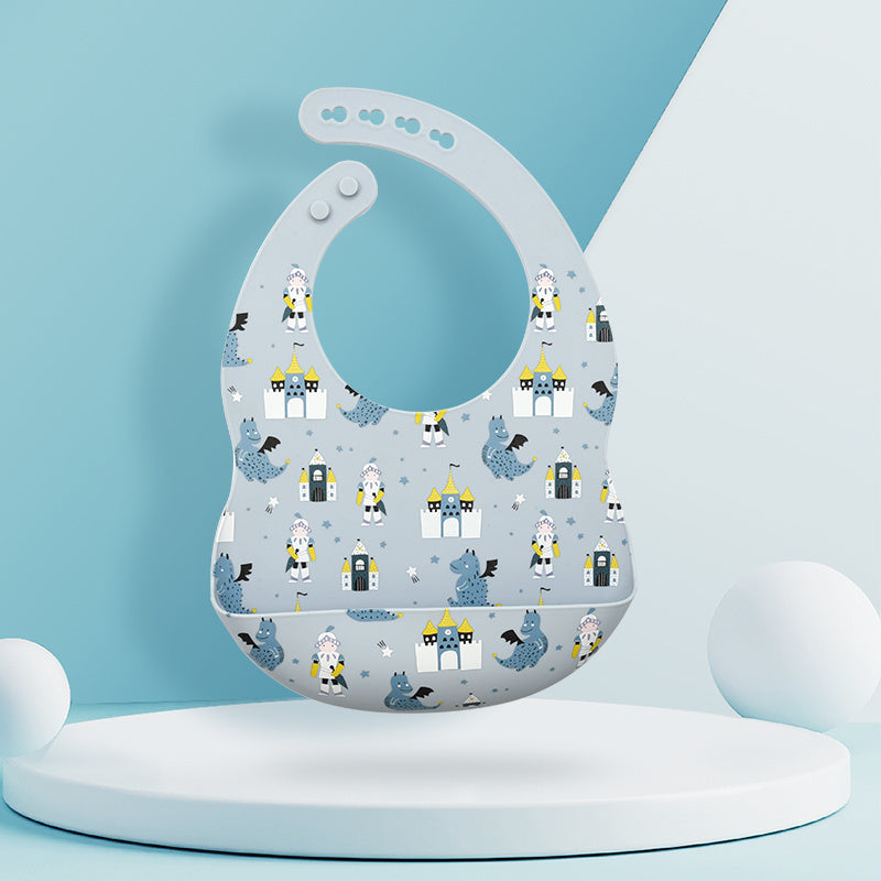 Silicone Baby Feeding Bib with Pocket