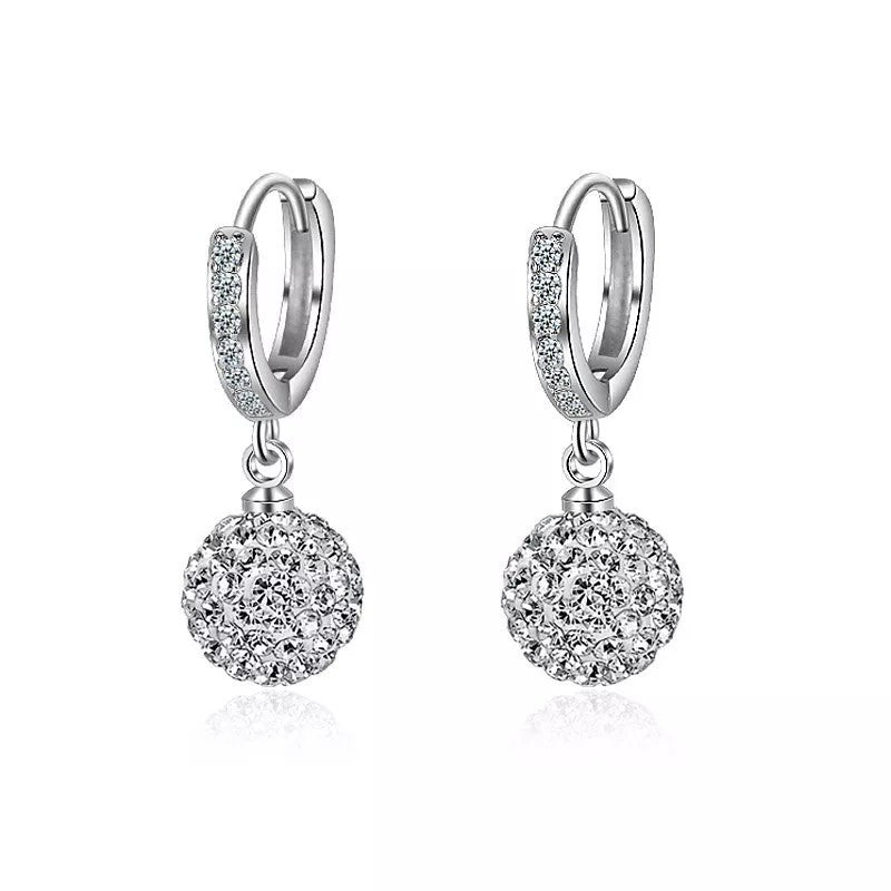 Round Zircon Diamond Ball Earrings