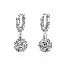 Round Zircon Diamond Ball Earrings