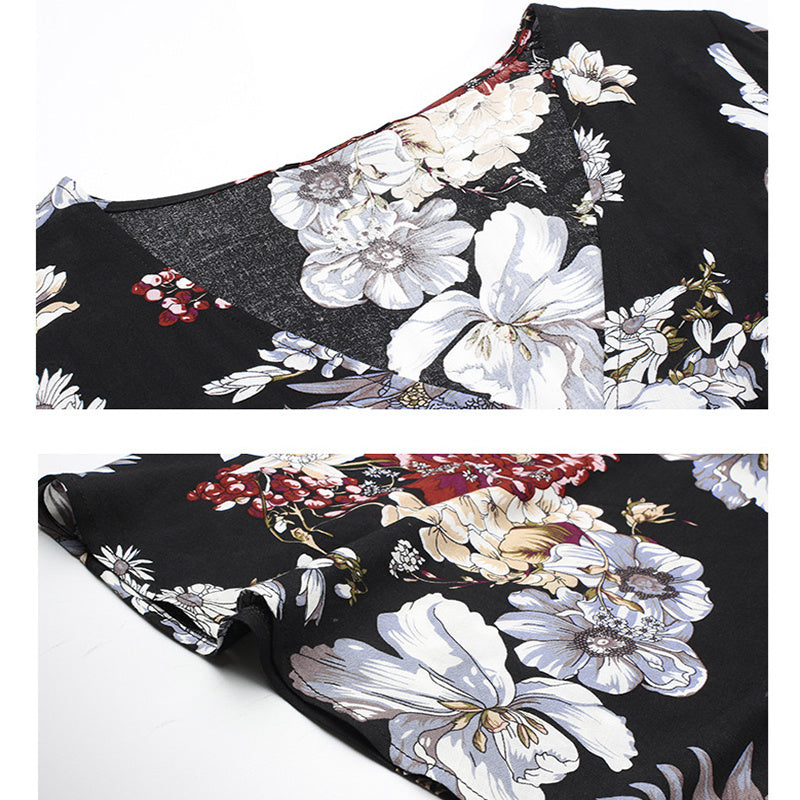 Women’s Floral V-Neck Summer Beach Dress