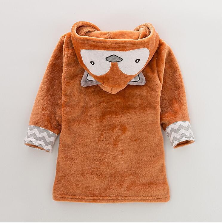 Cartoon Animal Hooded Baby Bathrobe