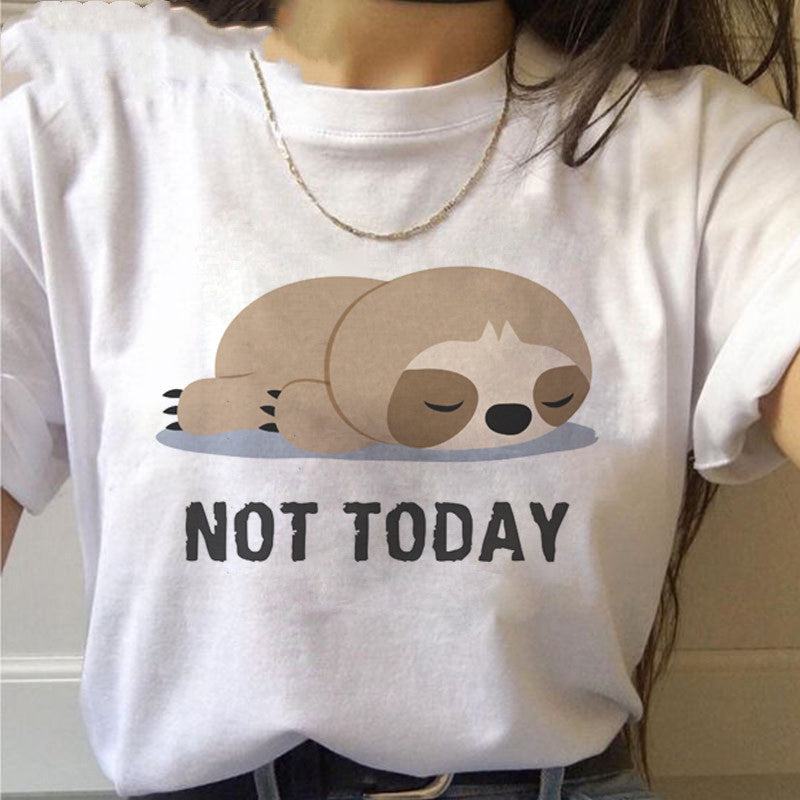 Women’s Kawaii Sloth Printed T-Shirt