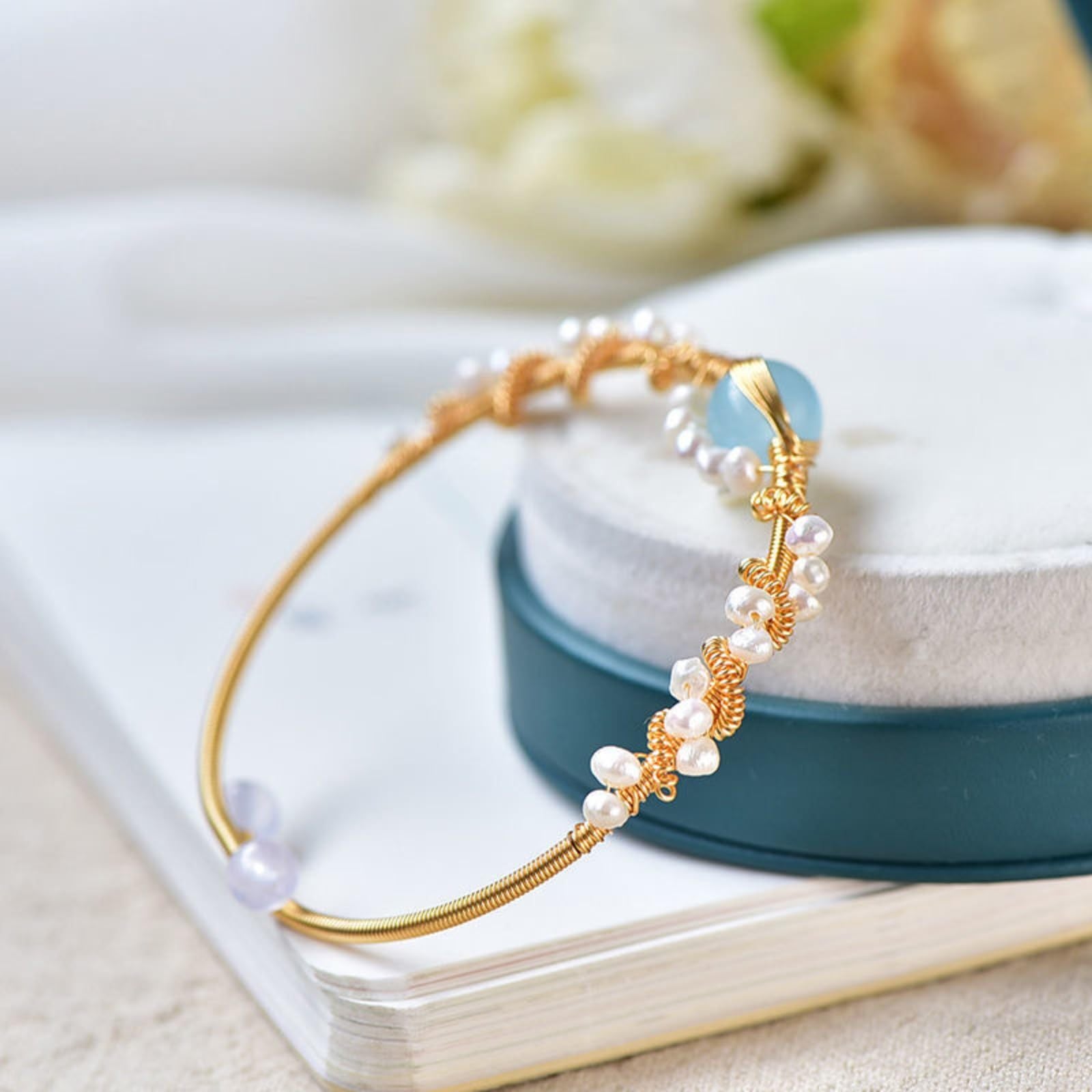 Gold Plated Vintage Pearl Bracelet