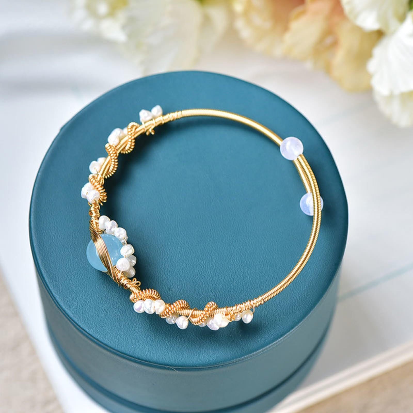 Gold Plated Vintage Pearl Bracelet