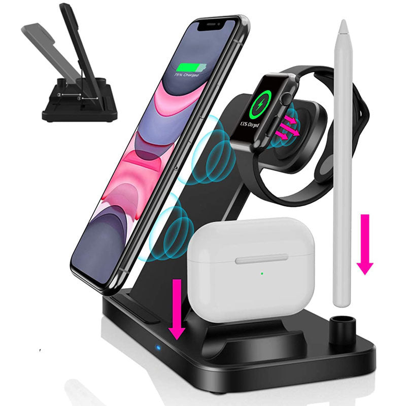 Quick-Charge 15W Folding 4-in-1 Wireless Charger